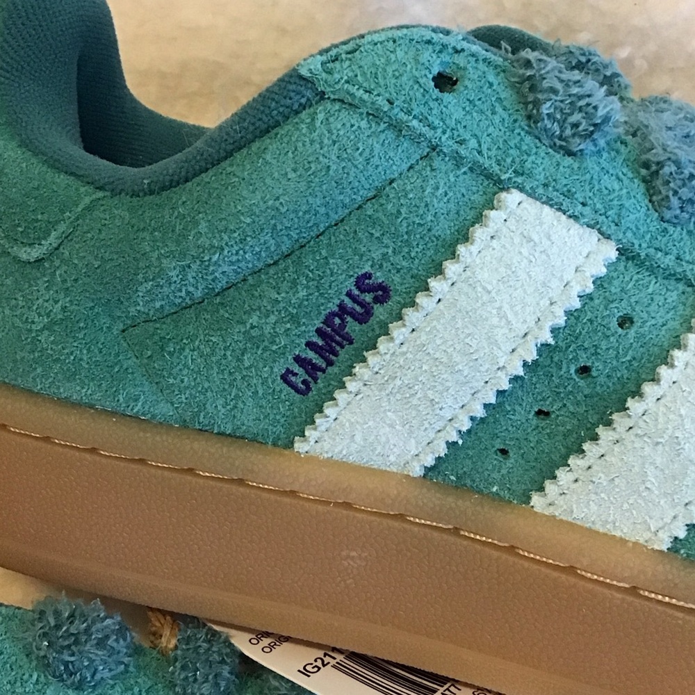 ADIDAS NIB Womens 8 Wide Campus 00’s women’s green suede sneakers - Picture 3 of 12